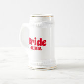 Chope À Bière Bachelorette mariée personnalisée (Devant gauche)
