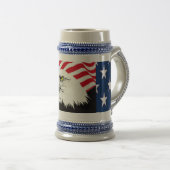 Chope À Bière Bald Eagle et drapeau américain (Devant droit)