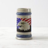 Chope À Bière Bald Eagle et drapeau américain (Centre)