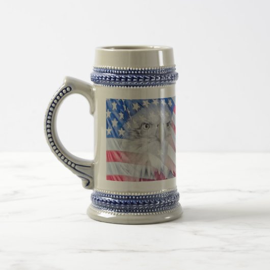 Chope À Bière Bald Eagle et le drapeau américain (Gauche)