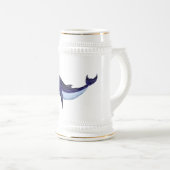 Chope À Bière Baleia azul de vidro - Blue Glass Whale (Devant droit)