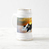 Chope À Bière Baleines au coucher du soleil (Devant gauche)