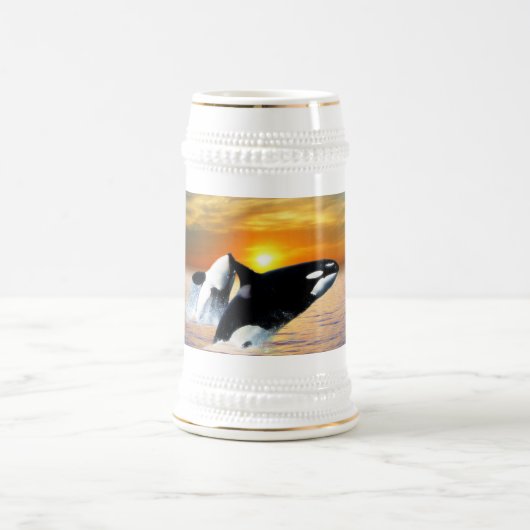 Chope À Bière Baleines au coucher du soleil (Centre)