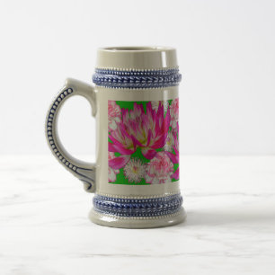 Chope À Bière Bannière de fleurs Dahlia, Dianthus et Bellis