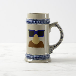 Chope À Bière Barbe et lunettes incognito Stein