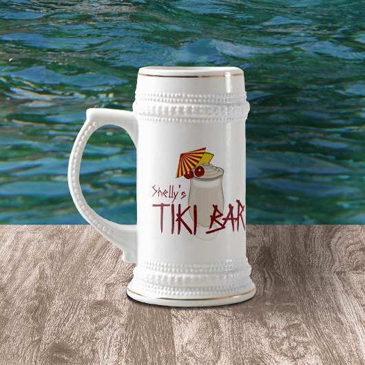 Chope À Bière Barre Tiki du nom personnalisé