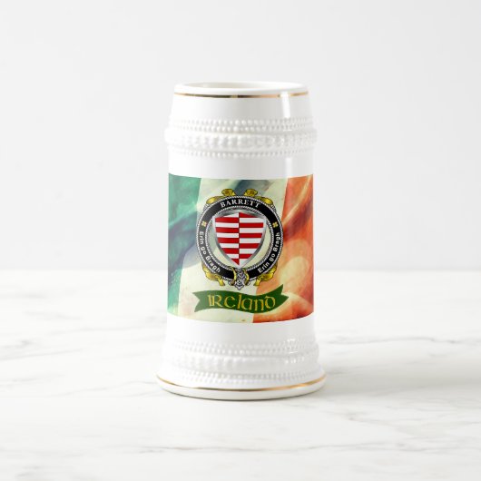 Chope À Bière Barrett Insigne irlandais personnalisé avec drapea (Centre)