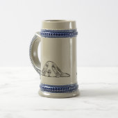 Chope À Bière basset blanc (Devant gauche)