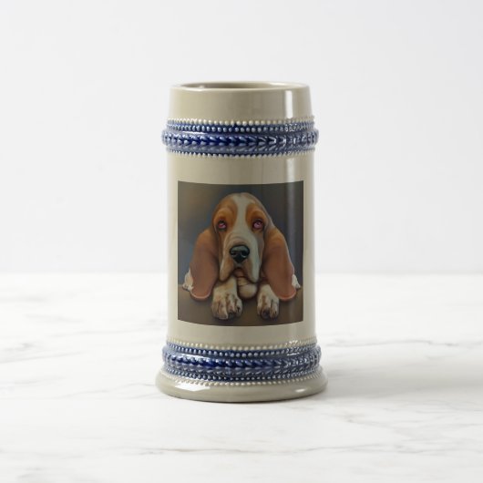 Chope À Bière Basset Hound - Portrait de chien (Centre)