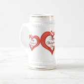 Chope À Bière Beaded Red Heart Valentine (Devant gauche)