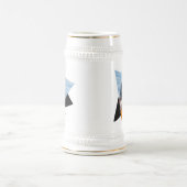 Chope À Bière Beau canard arlequin sur le rocher (Centre)