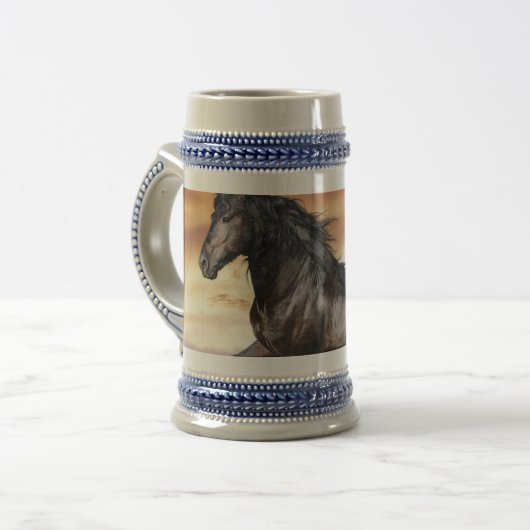 Chope À Bière Beau Cheval Noir (Devant gauche)
