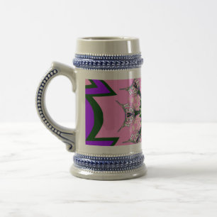 Chope À Bière Bébé rose beau motif d'ombre violet monogramme