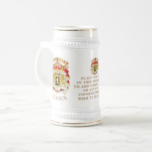 Chope À Bière Belgique ( BELGIEN) Grand Blason Personnalisé