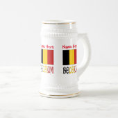 Chope À Bière Belgique Drapeau Rouge Personnalisation (Devant droit)