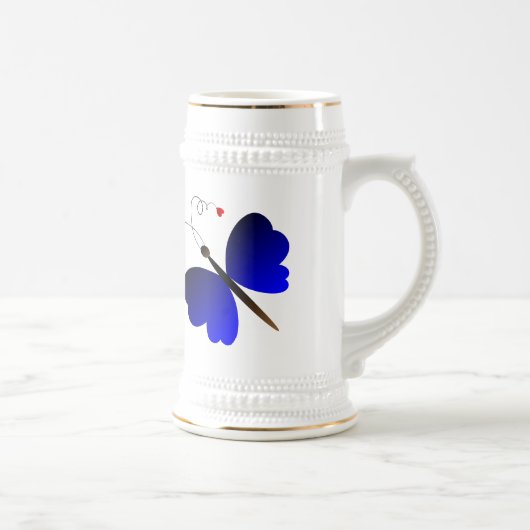 Chope À Bière Belle conception de papillons d'été (Droite)