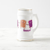 Chope À Bière Beurre d'arachide mignonne et caricature sandwich (Devant droit)