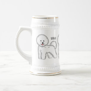Chope À Bière Bichon frise dog dessin animé