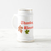 Chope À Bière Bienheureuse Bienheureuse Stein avec feuilles d'au (Devant gauche)