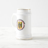 Chope À Bière Bière allemande Stein - Blanc avec logo (Devant gauche)