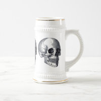 Bière punk gothique Stein de crânes vintages