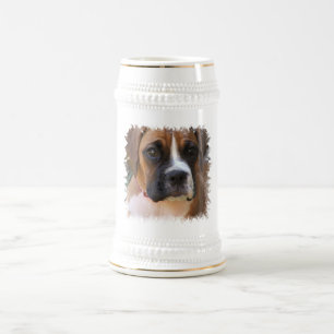 Chope À Bière Bière Stein de conception de chien de boxeur