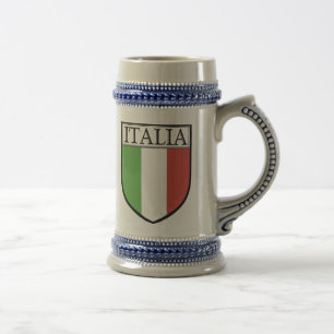 Chope À Bière Bière Stein de crête de l'Italie/tasse drapeau d