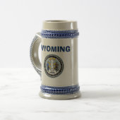 Chope À Bière Bière Stein de drapeau du Wyoming (Devant gauche)