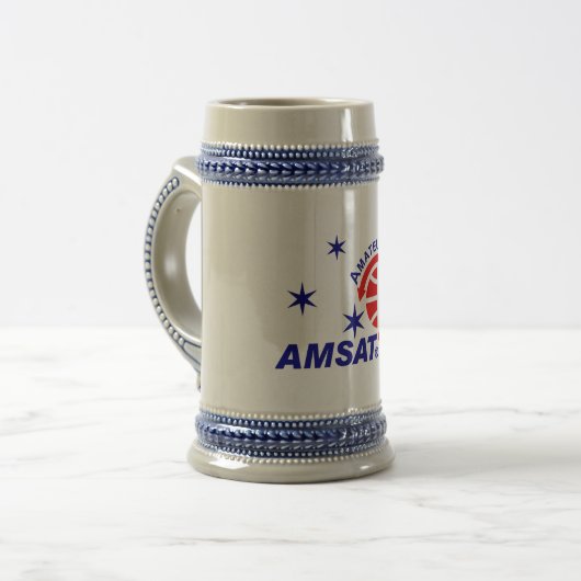 Chope À Bière Bière Stein de logo d'AMSAT (Devant gauche)