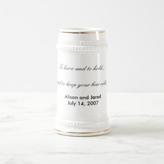 Chope À Bière Bière Stein de mariage épousant la faveur ou le