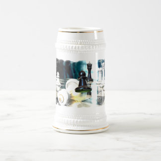 Chope À Bière Bière Stein de mouvement d'échecs