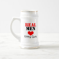 Bière Stein de "vrais d'hommes d'amour chats de
