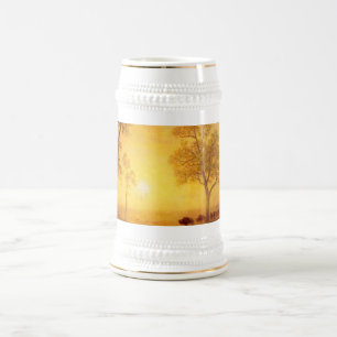 Chope À Bière Bierstadt Albert Coucher de soleil sur la montagne