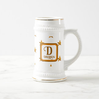 Chope À Bière Bijou de monogramme de famille à étoile dorée
