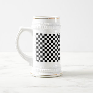 Chope À Bière Black And White Classic Checkerboard by STaylor