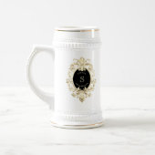 Chope À Bière Black Gold Baroque Groomsman Beer Stein (Gauche)
