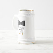 Chope À Bière Black Tie Groom Nom Poker Night Beer Stein  (Devant gauche)