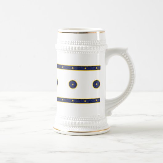 Chope À Bière Bleu foncé avec étoiles d'or (Droite)