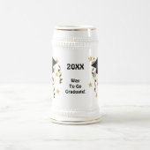 Chope À Bière Bleu mortier et diplôme (Centre)