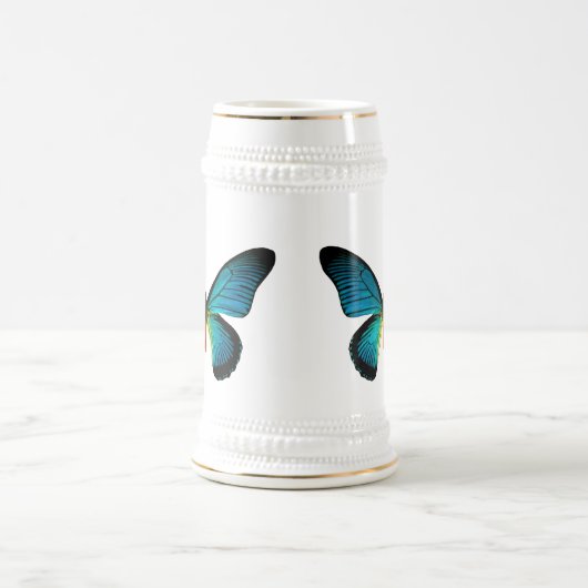 Chope À Bière Bleu papillon Stein (Centre)