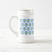 Chope À Bière Bleu vert blanc Art nouveau Motif Stein (Gauche)