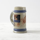 Chope À Bière Blue World's Best Papa Custom Photo Collage (Devant gauche)