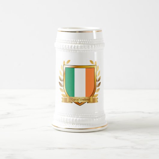 Chope À Bière Bouclier du drapeau de la République d'Irlande (Centre)