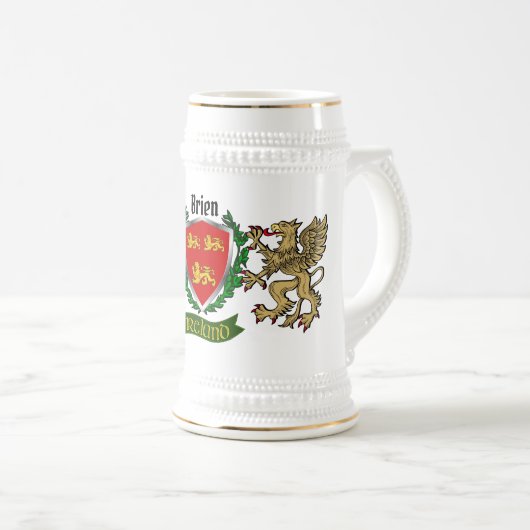 Chope À Bière Bouclier irlandais Brien/Bryan avec Griffins perso (Devant droit)