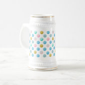 Chope À Bière Boue pastel à point Polka 650 ml (Devant gauche)