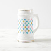 Chope À Bière Boue pastel à point Polka 650 ml (Devant droit)