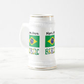 Chope À Bière Brésil Drapeau brésilien personnalisé (Devant gauche)