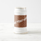 Chope À Bière Brick Wall Bière Steer Stein avec texte personnali (Centre)