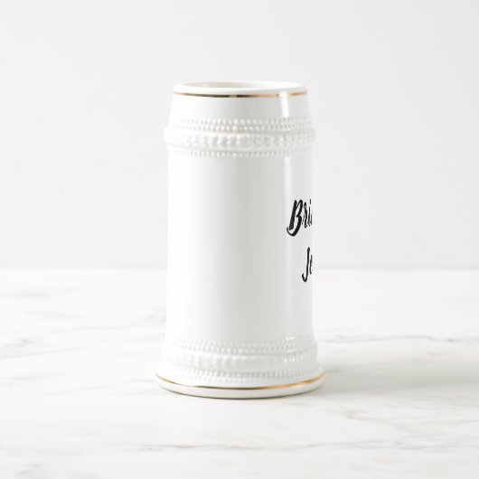 Chope À Bière Bride Noir Élégant Cadeaux Script Cadeaux Mariage  (Centre)