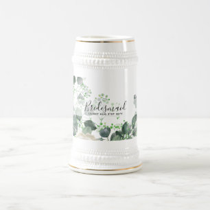 Chope À Bière Bridesmaid Cadeaux Roses Blanches Thème Personnali